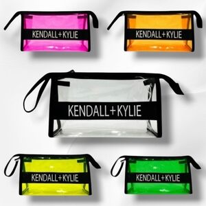 Kendall + Kylie Clear Make Up Bag Clutch See Through Wristlet Travel Pouch. NWOT